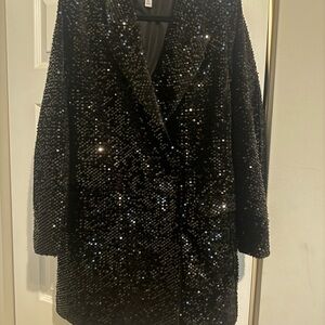 Black Sequin Blazer dress